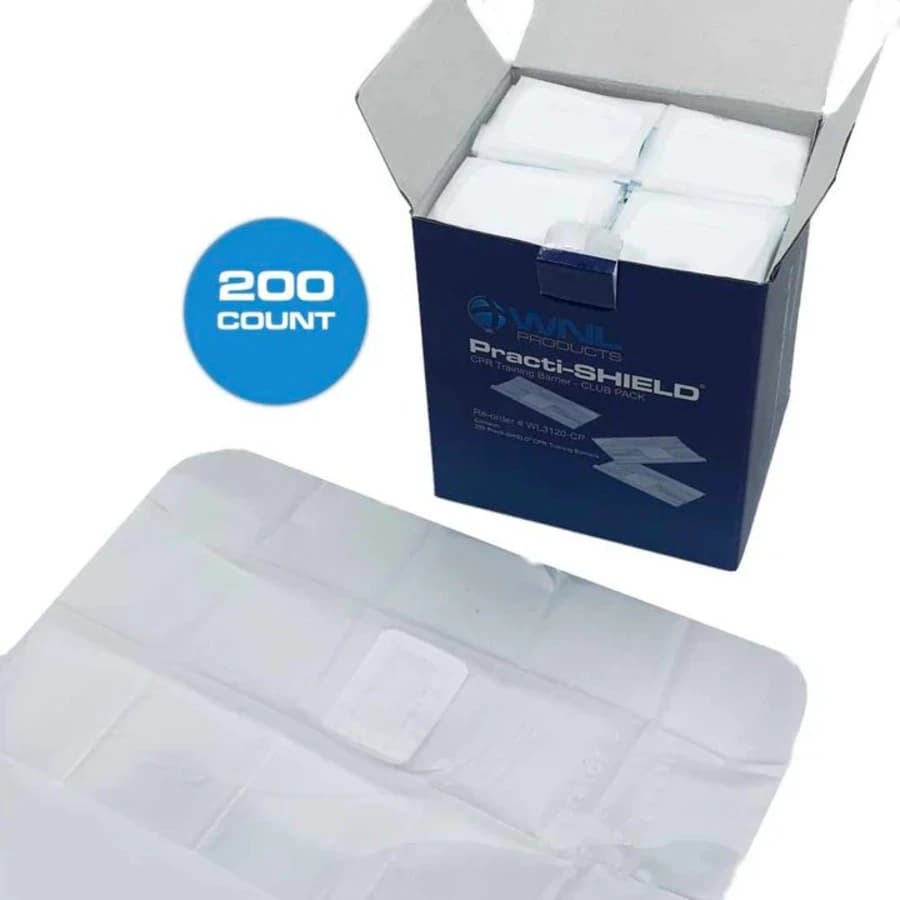 Practi-SHIELD CPR Training Face Shield for Manikin Sharing, Individually Folded, 200/Box - Face Shield Practi-SHIELD - Image 1