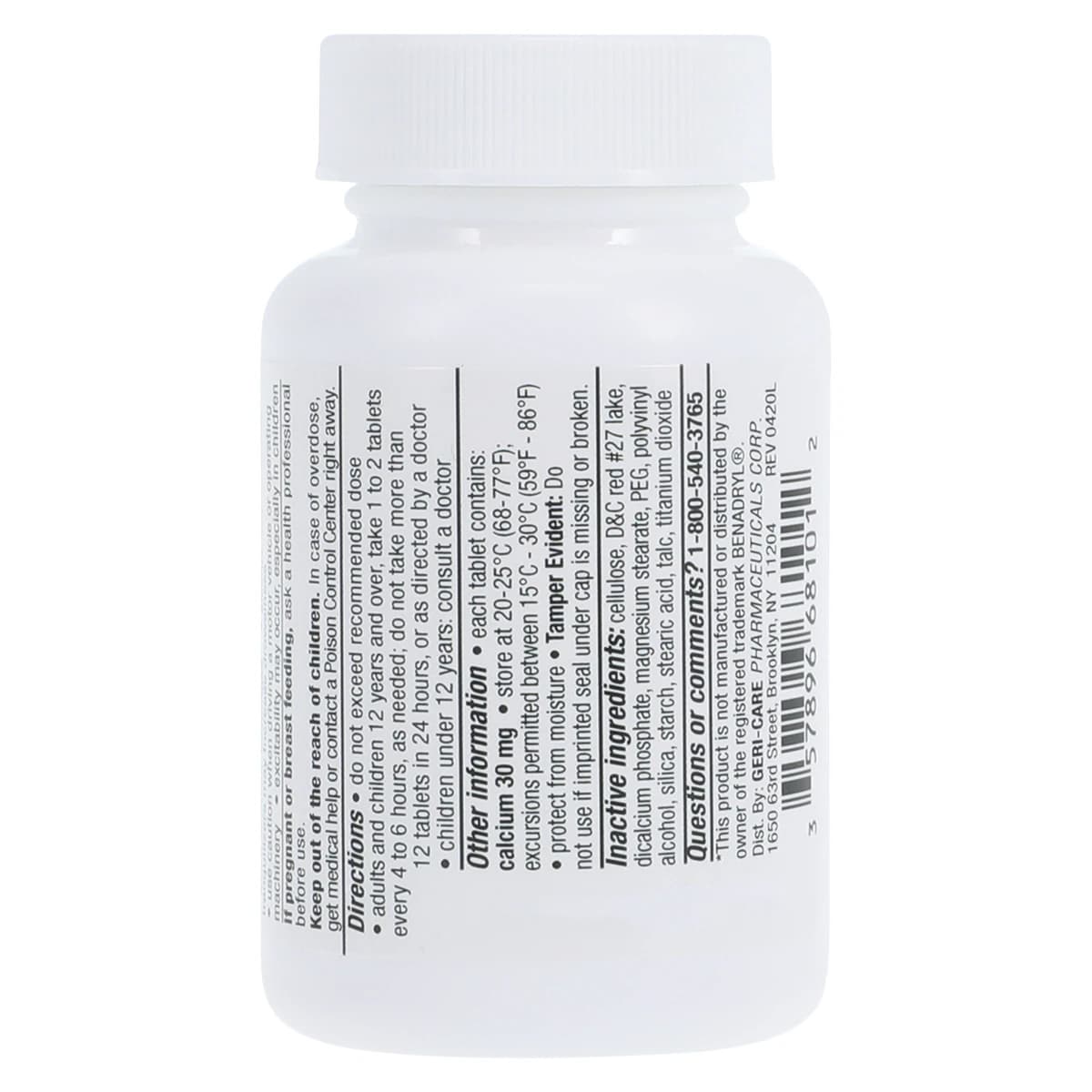 Geri-Care Diphenhydramine HCl Tablets, 25mg, 100/Bottle thumbnail 3