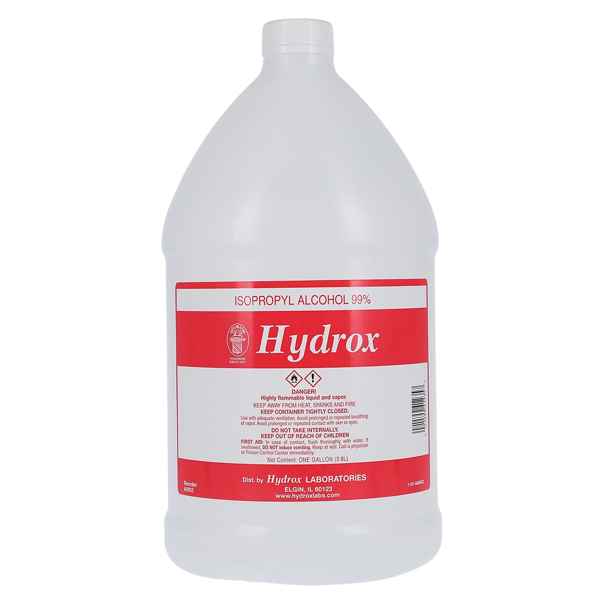 Hydrox 99% Isopropyl Alcohol, 1 Gallon, 4/Case, A0053 - Hydrox 99% Isopropyl Alcohol 1 Gallon - Image 1