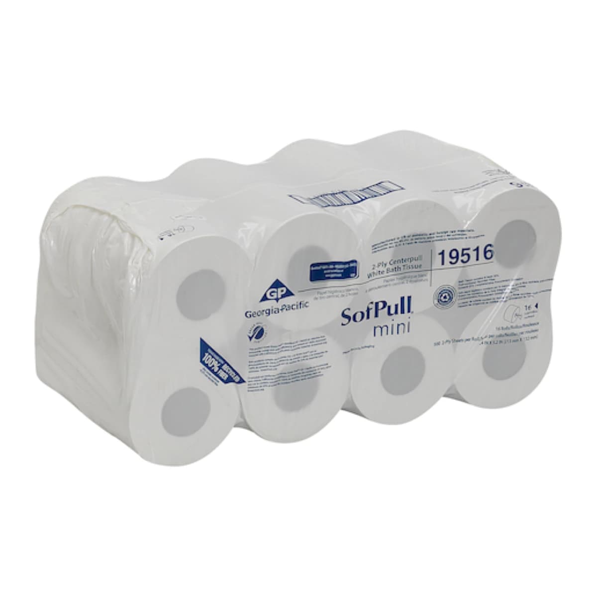 Georgia Pacific Professional SofPull Mini Centerpull Bath Tissue, White, 2-Ply, 16 Rolls/Case - Georgia Pacific Professional SofPull Mini Centerpull Bath Tissue - Image 1