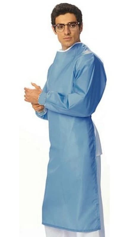 Fashion Seal Texture Shield D-Stat Apron Gown, Adult, Large, Ceil Blue, Reusable, Each - Apron Gown Ceil Blue - Image 1