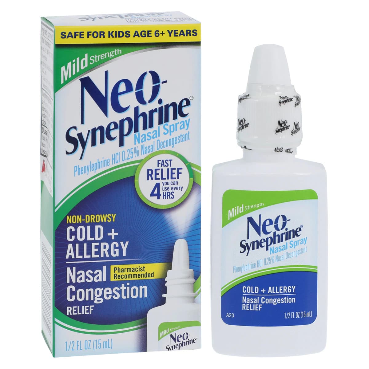 Neo-Synephrine Mild Spray, 0.25% Nasal Decongestant, 15mL Bottle thumbnail 2