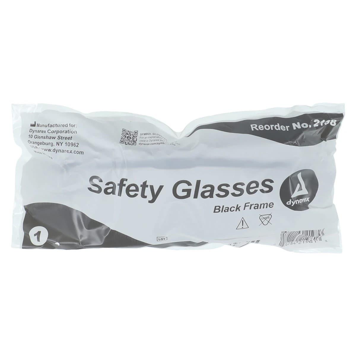 Dynarex Clear Safety Glasses with Black Frames, 50/Case thumbnail 5