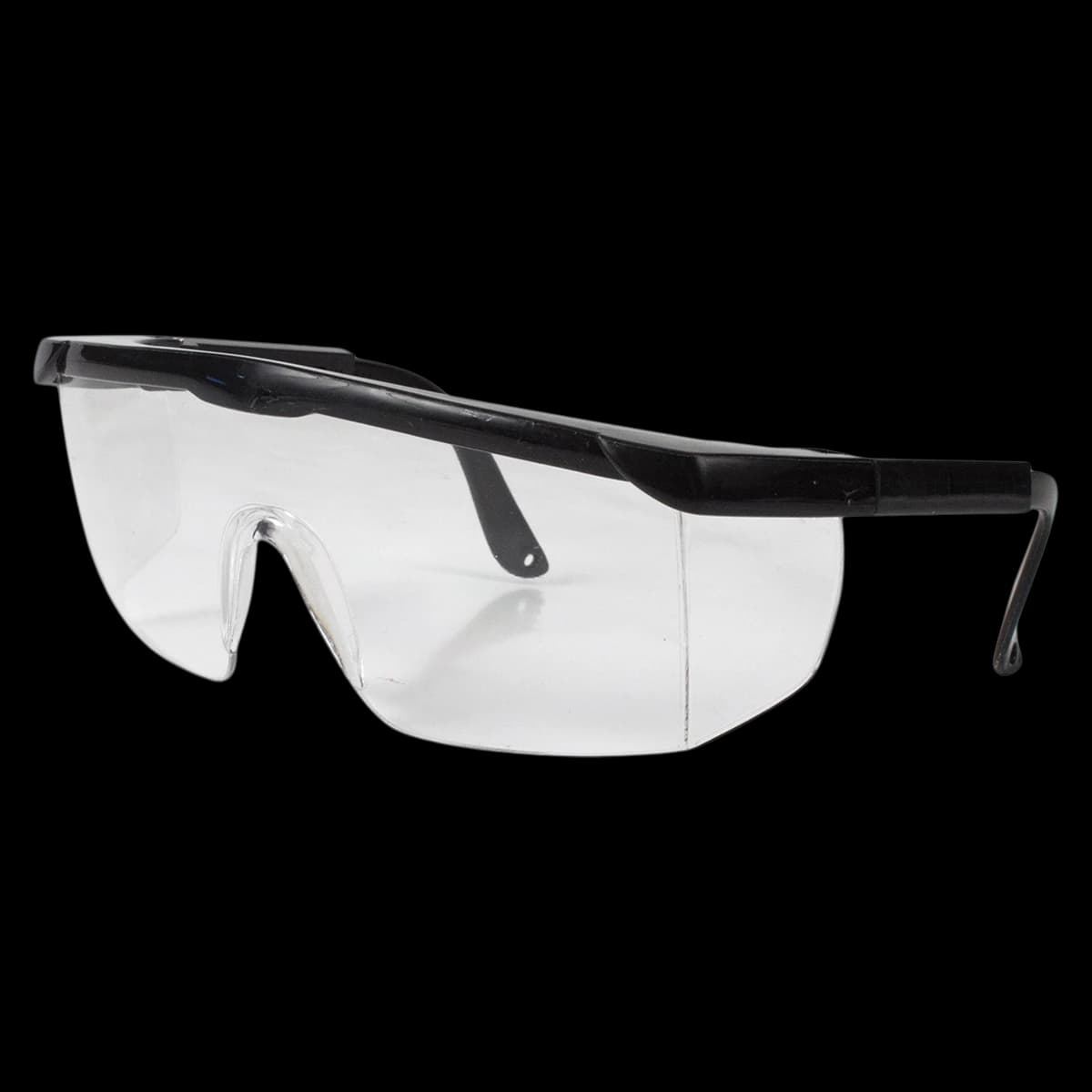 Dynarex Clear Safety Glasses with Black Frames, 50/Case thumbnail 2