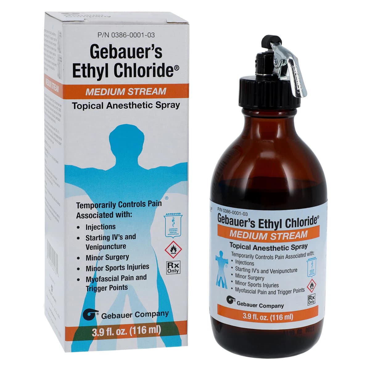 Gebauer Ethyl Chloride Topical Spray, Medium Stream, 3.9 oz, 12/Box thumbnail 2