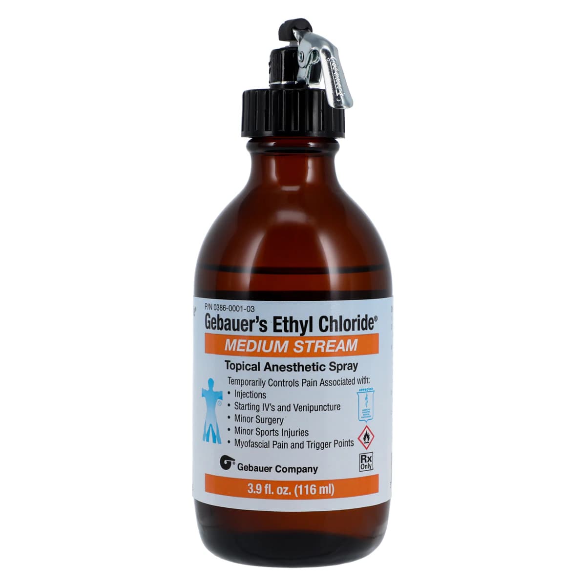 Gebauer Ethyl Chloride Topical Spray, Medium Stream, Glass Bottle, 3.9 oz thumbnail 3