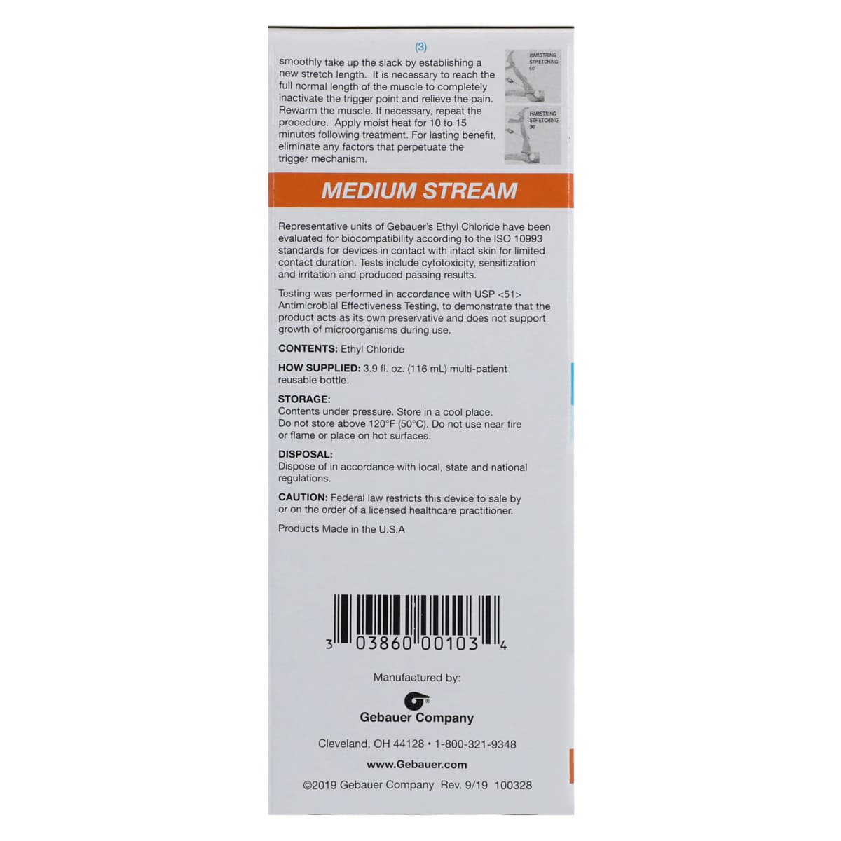 Gebauer Ethyl Chloride Topical Spray, Medium Stream, 3.9 oz Glass Bottle, 4/Package thumbnail 7
