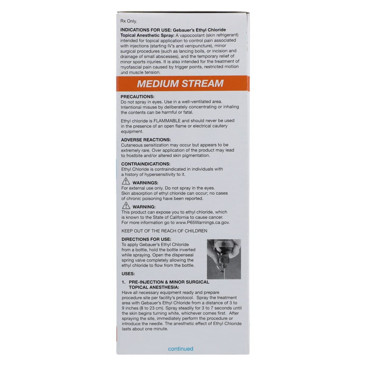 Gebauer Ethyl Chloride Topical Spray, Medium Stream, 3.9 oz Glass Bottle, 4/Package thumbnail 8