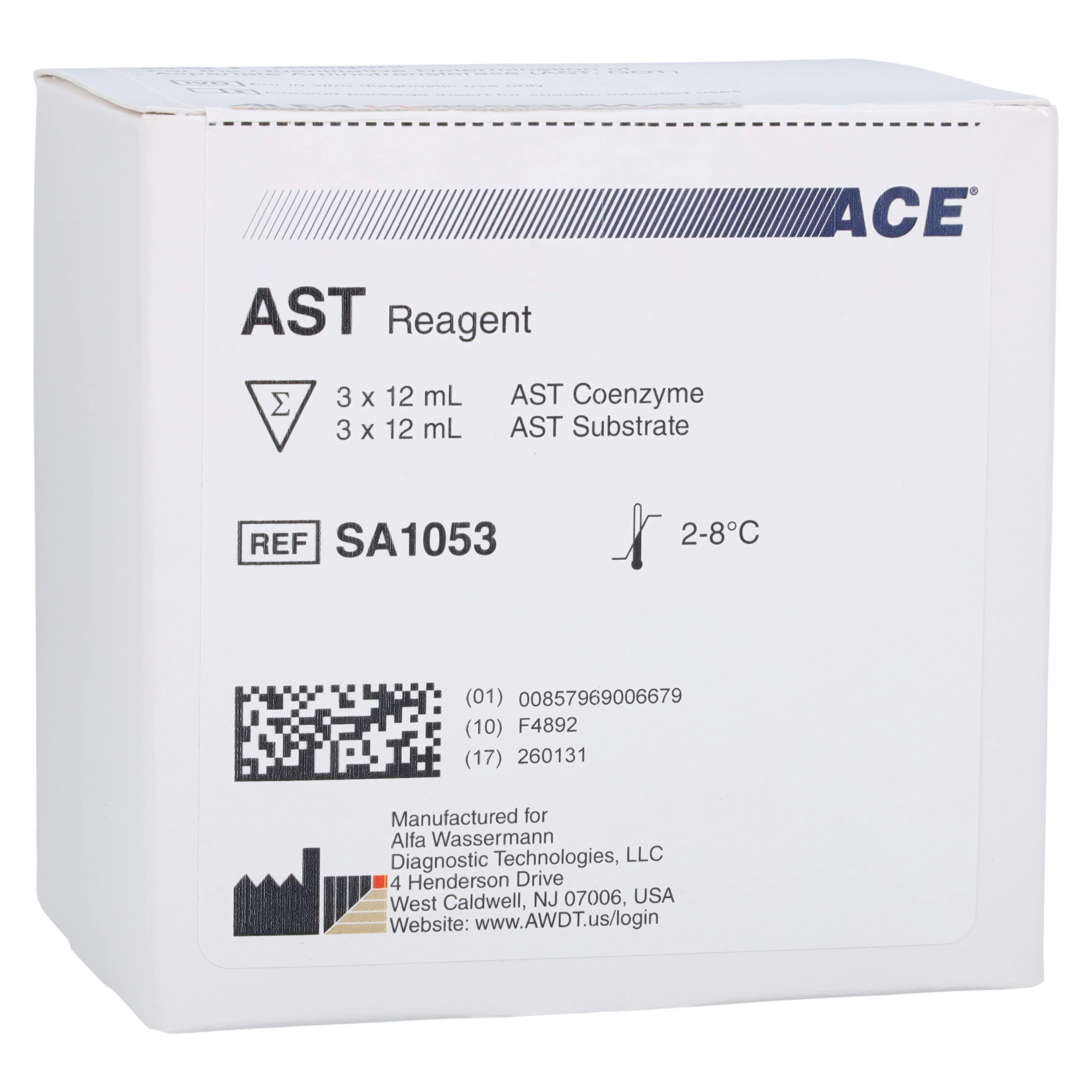 Alfa Wassermann AST Reagent (Aspartate Aminotransferase), 1 Kit - AST Reagent - Image 1