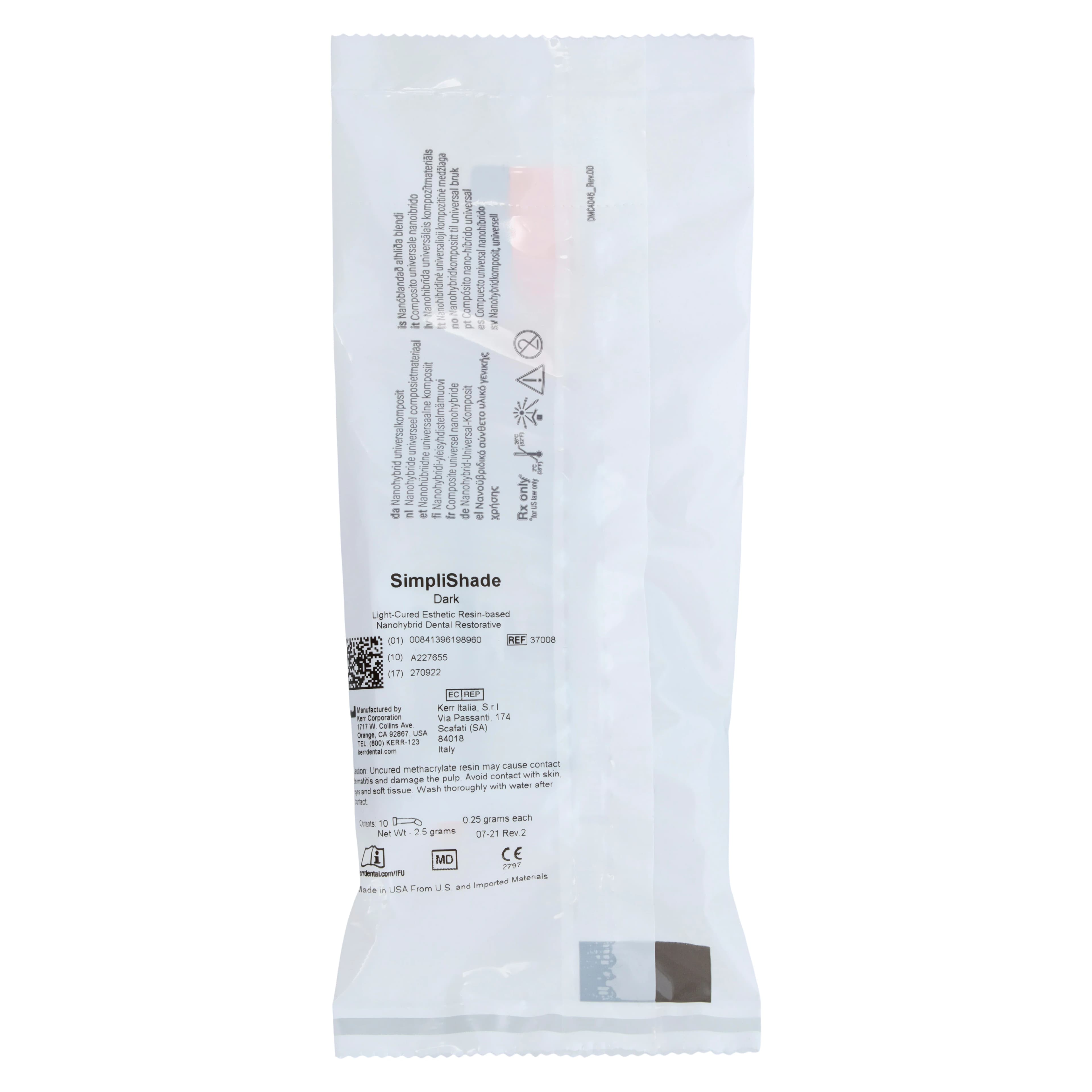 Kerr SimpliShade Universal Composite Unidose Refill, Dark Shade, 0.25g Compules, 10/Pack, 37008 thumbnail 6