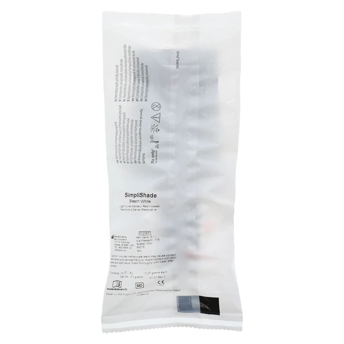 Kerr SimpliShade Universal Nanohybrid Composite, Bleach White, 0.25g Unidose Compules, 10/Pk, 37009 thumbnail 2