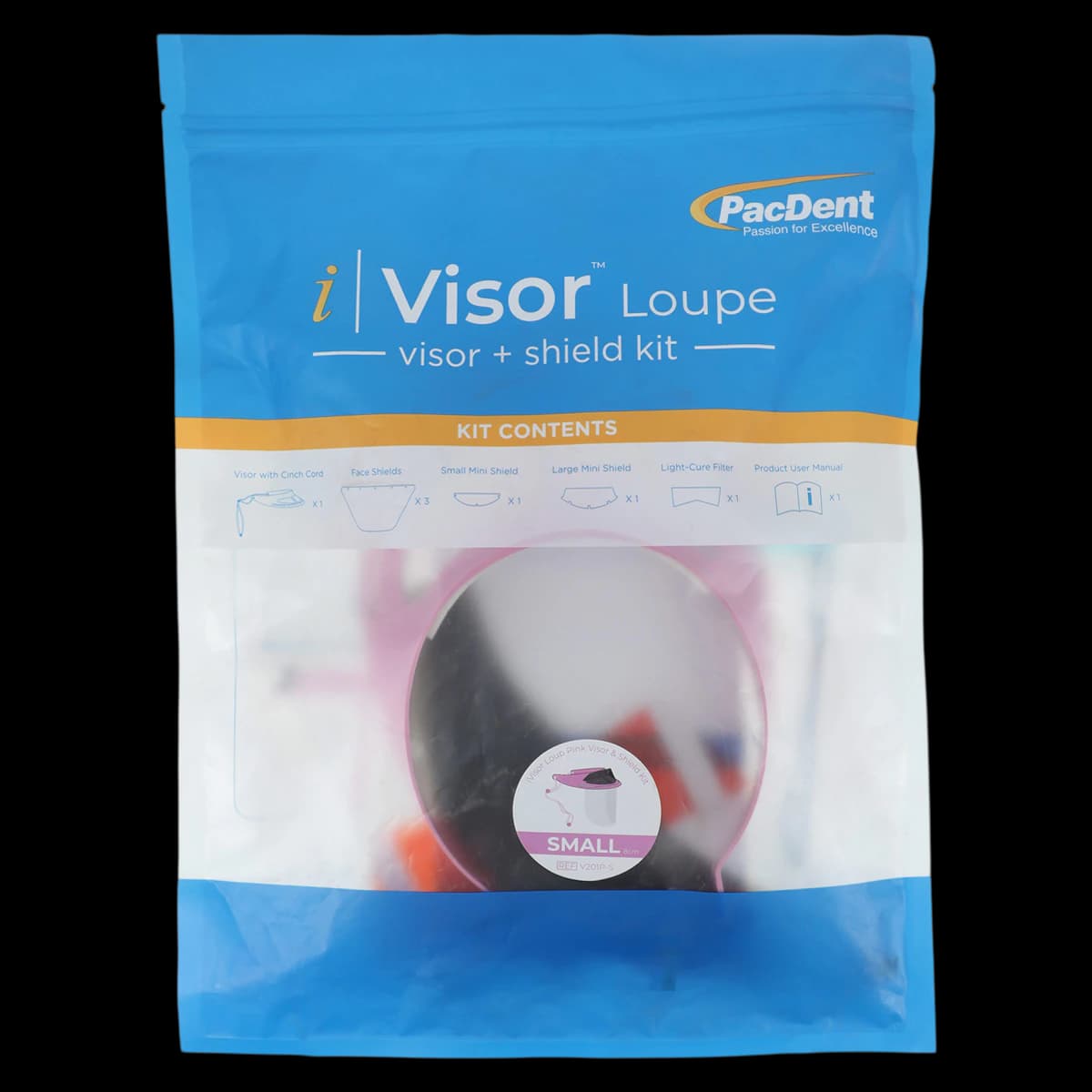 iVisor™ Pink Loupe Visor and Shield Kit, Small (8cm), Reusable, 1/Each - iVisor™ Pink Loupe Visor and Shield 8cm Pack - Image 1