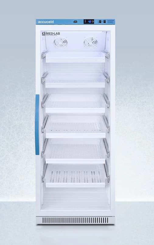 Accucold Performance Series Laboratory Refrigerator, 12 Cu Ft, Glass Door, 2 to 10C, Auto Defrost - Fridge MedLab Glass Door - Image 1