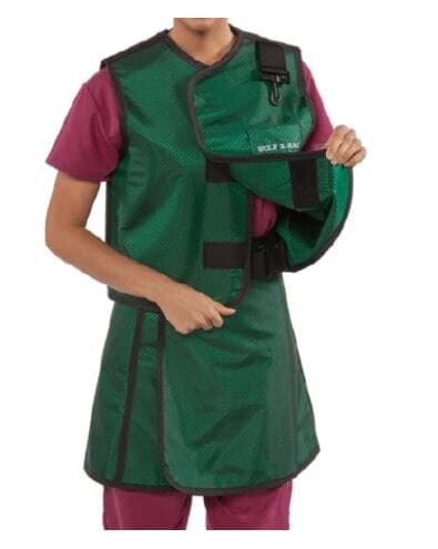 Wolf X-Ray Lead-Free Apron/Vest with Thyroid Collar, Navy Blue, Women's, 0.5mm Front / 0.25mm Back Lead Equivalence - Apron/Vest W Lead Fr Thyrd Col - Image 1