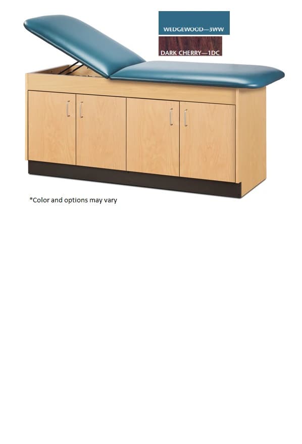 Clinton Industries Treatment Table, Wedgewood/Dark Cherry, 425 lb Capacity - Table Tx Wedgewood/Dk Cherry - Image 1