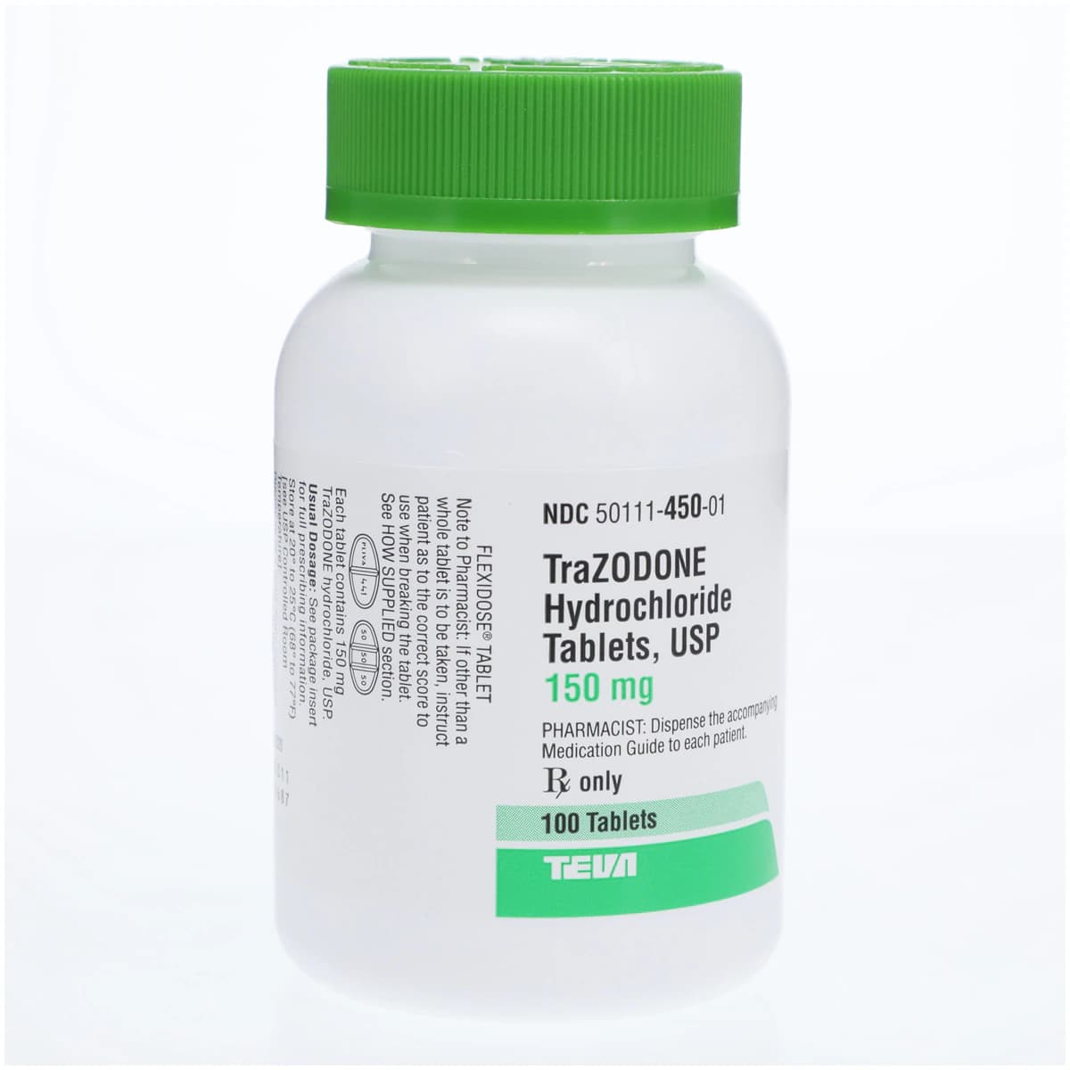Trazodone HCl Tablets, 150mg, 100/Bottle, Teva Pharmaceuticals thumbnail 2