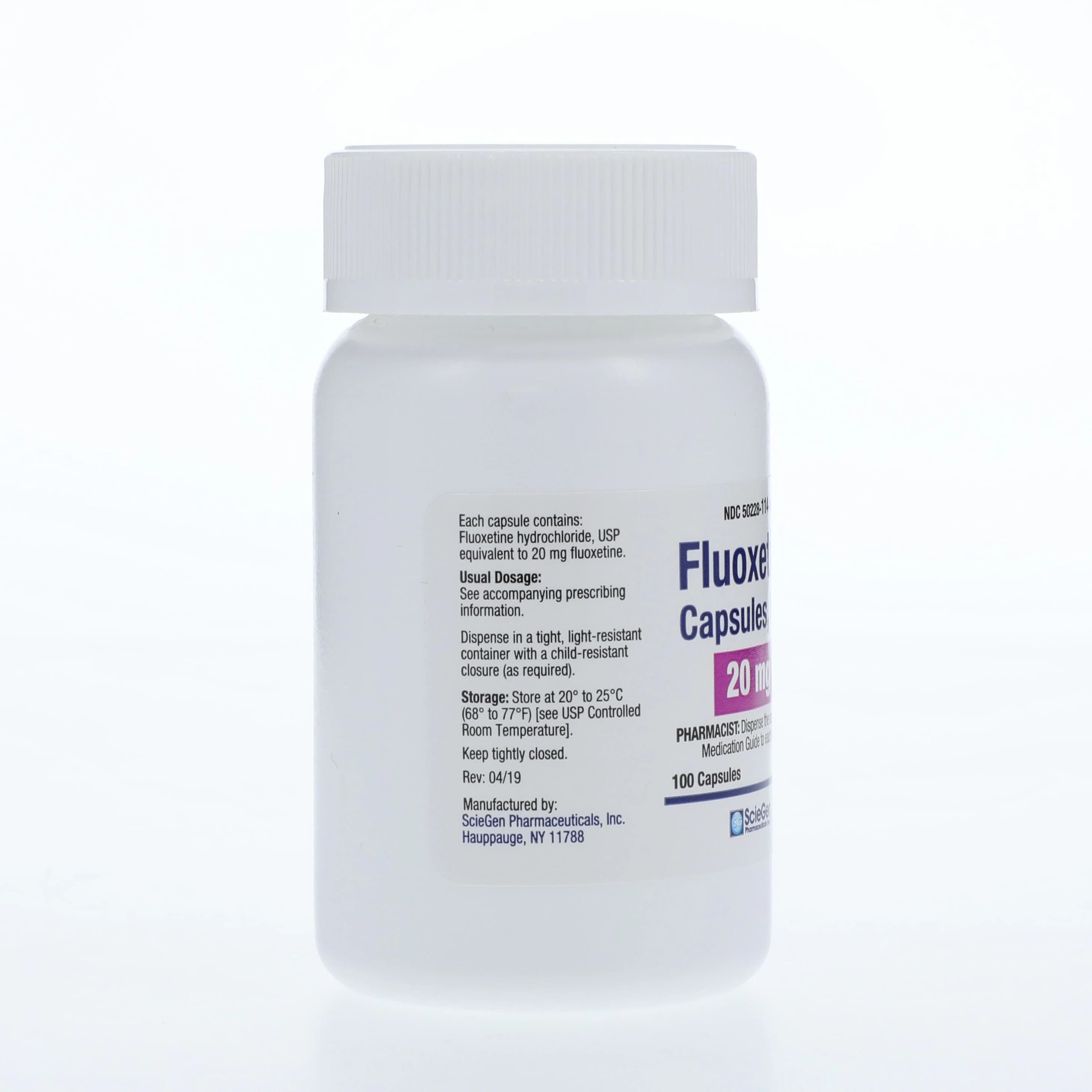 Fluoxetine HCl Capsules, 20mg, 100/Bottle, Sciegen Pharmaceuticals thumbnail 2