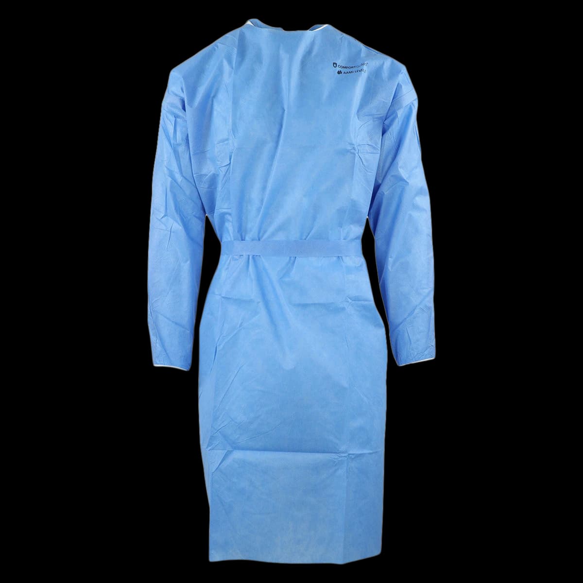 ComfortGuard Disposable Isolation Gown, AAMI Level 2, SMS, X-Large, Blue, Knee Length, Non-Sterile, 10/Bag - Iso Gown SMS Blue AAMI LVL 2 - Image 1