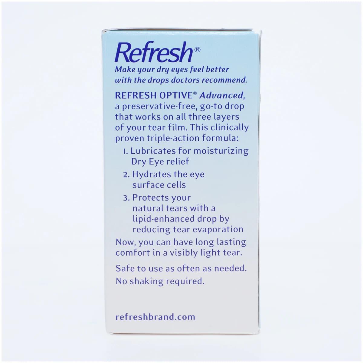 Refresh Optive Preservative-Free Lubricant Eye Drops, 0.4 mL Single-Use Vials thumbnail 3