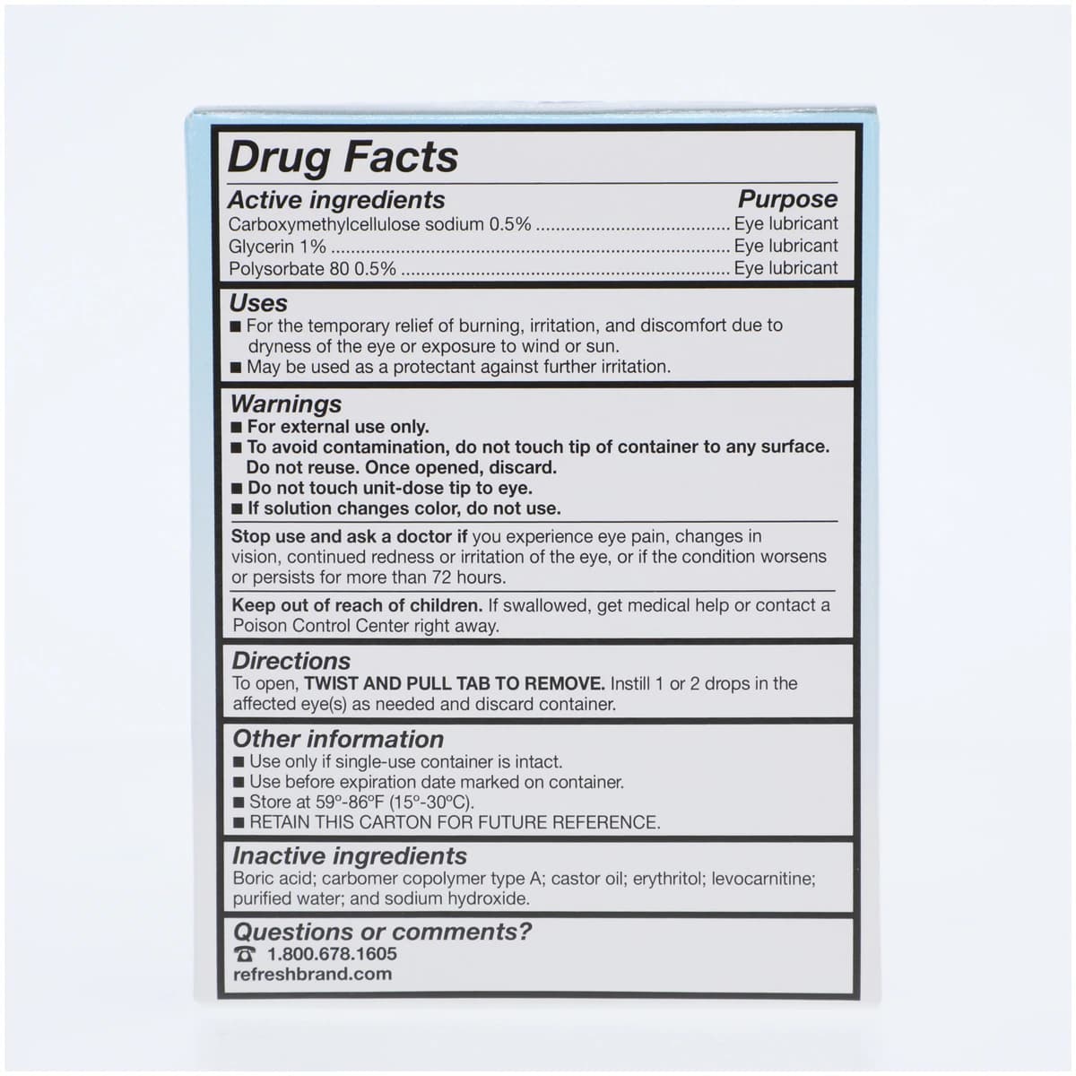 Refresh Optive Preservative-Free Lubricant Eye Drops, 0.4 mL Single-Use Vials thumbnail 4