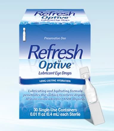Refresh Optive Preservative-Free Lubricant Eye Drops, 0.4 mL Single-Use Vials - Tears Refresh Optive .4ml - Image 1