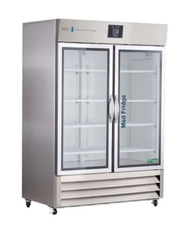 American Biotech Supply Pharmacy Refrigerator, 49 Cu Ft, 2 Glass Doors, 2 to 8°C (36-46°F), Cycle Defrost - Fridge Pharm Glass Dr 2 Probe - Image 1