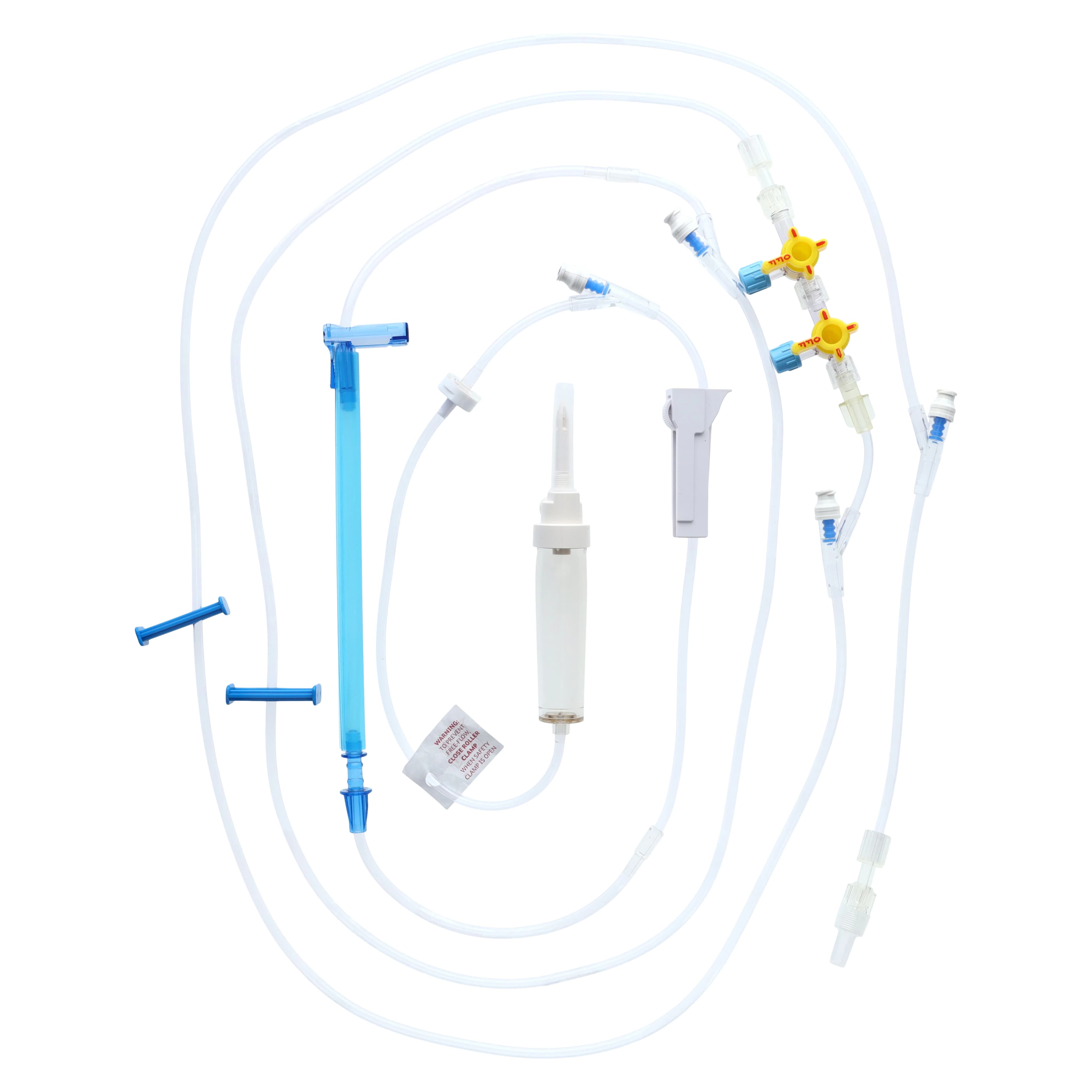 Admin Set Alaris Pump Module, 4 Smartsite Y Sites, 10 Drops, 28mL Priming Volume, 136", DEHP-Free, 10/Case - Admin Set Alaris Pump Module - Image 1