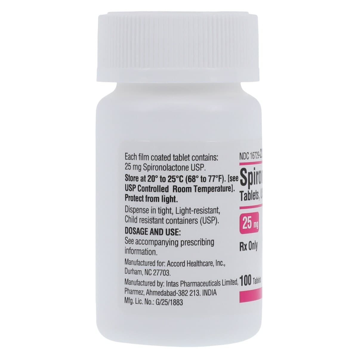 Spironolactone Tablets 25 mg, 100 Count Bottle (Accord Healthcare) thumbnail 2