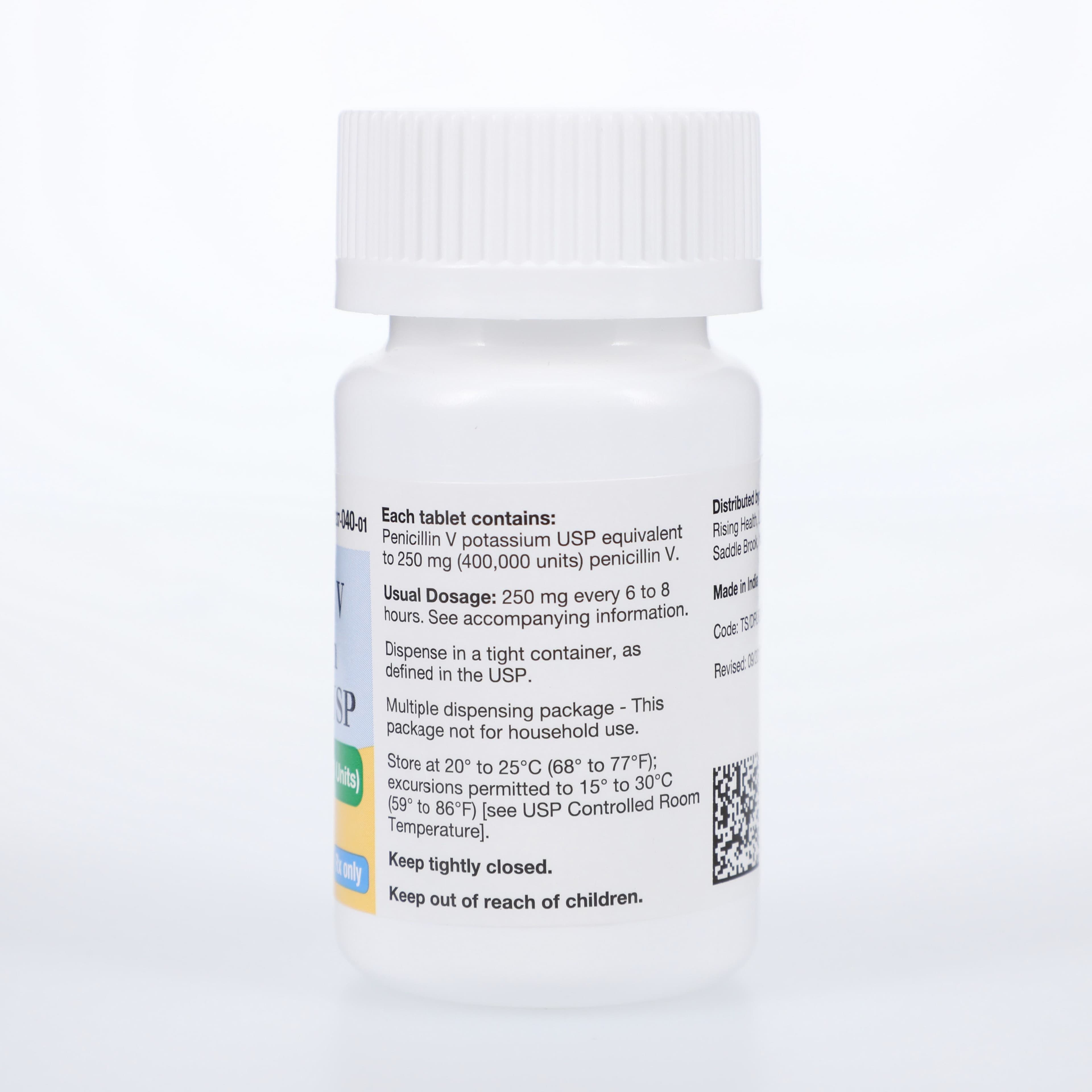 Rising Pharmaceuticals Penicillin V Potassium USP, 250mg Tablets, Bottle of 100, E84 thumbnail 2