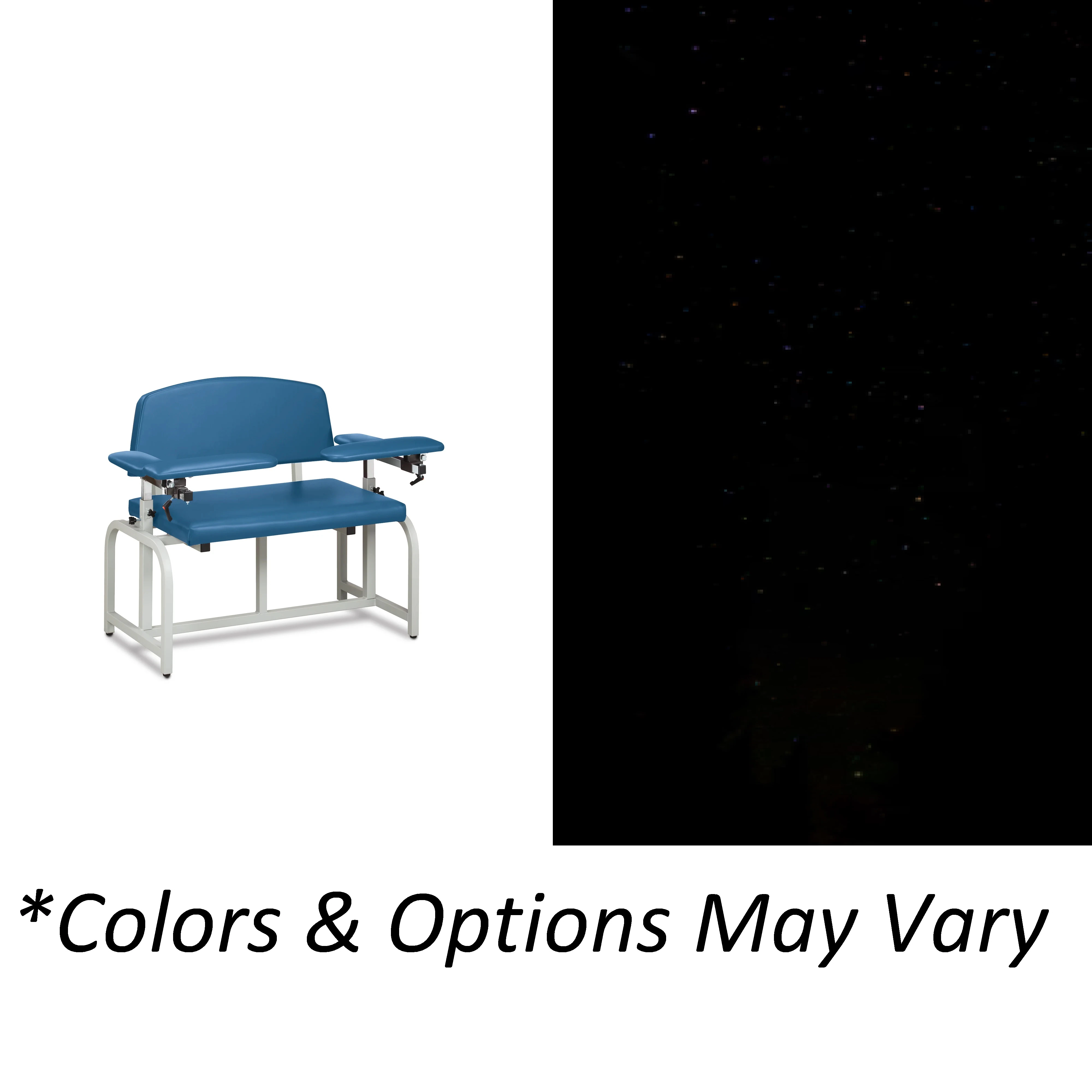 Marketlab Bari Phlebotomy Chair, Black Vinyl, 700 lb Capacity - Chair Phlebotomy Bari Vinyl - Image 1