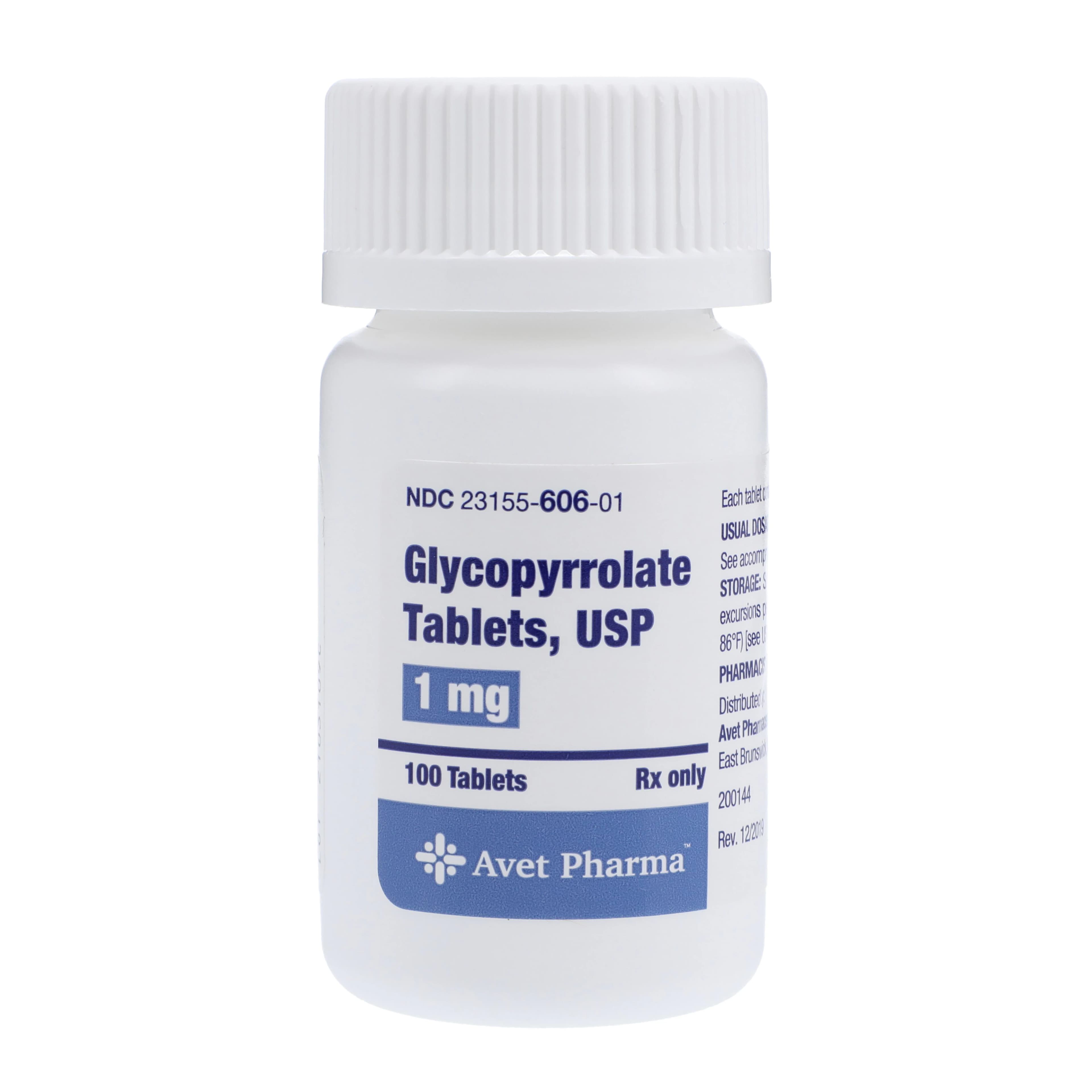 Glycopyrrolate Tablets, 1mg, 100/Bottle, Heritage Pharmaceuticals - Glycopyrrolate Tablets - Image 1