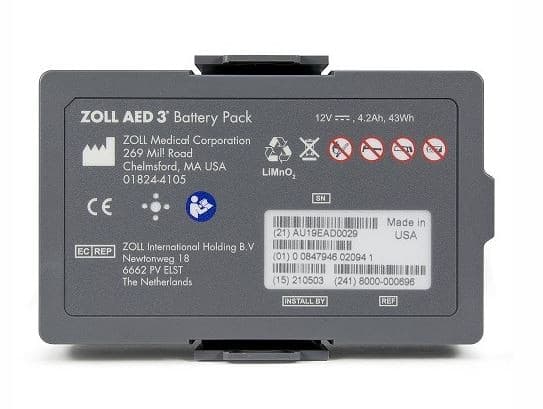 Zoll AED 3 Lithium-Ion Battery, Replacement Battery for Zoll AED 3 Defibrillator - Battery Lithium-Ion f/ AED 3 - Image 1