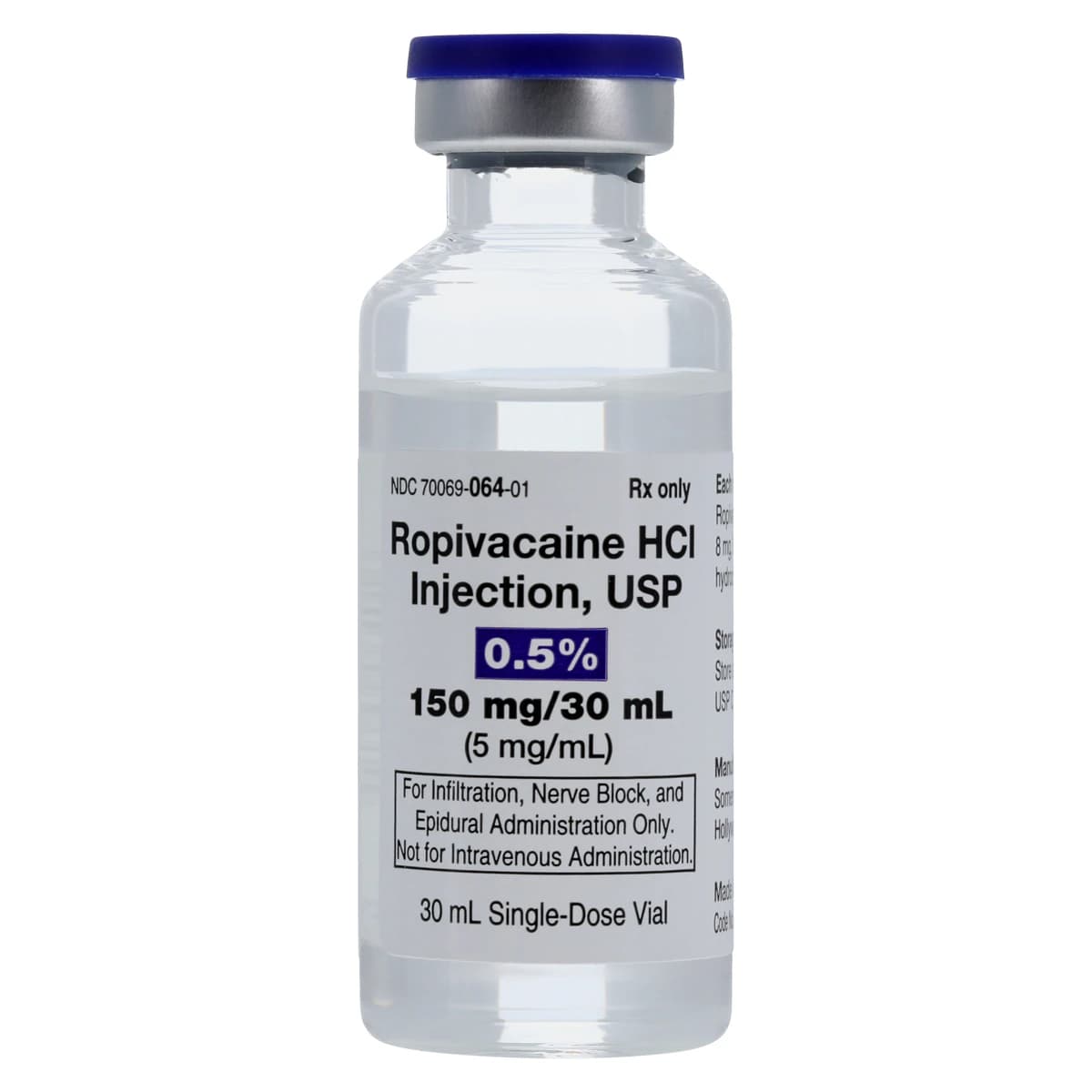 Ropivacaine HCl Injection 0.5% (5 mg/mL), Preservative-Free, Single-Dose Vial, 30 mL thumbnail 3