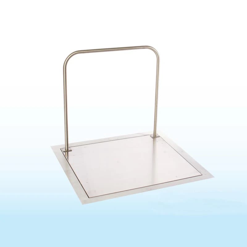 SR Instruments In-Floor Platform Scale with Handrail, 1000 lb Capacity, lb/kg, Backlit LCD Display - Scale Platfrm InFloor Handrail - Image 1