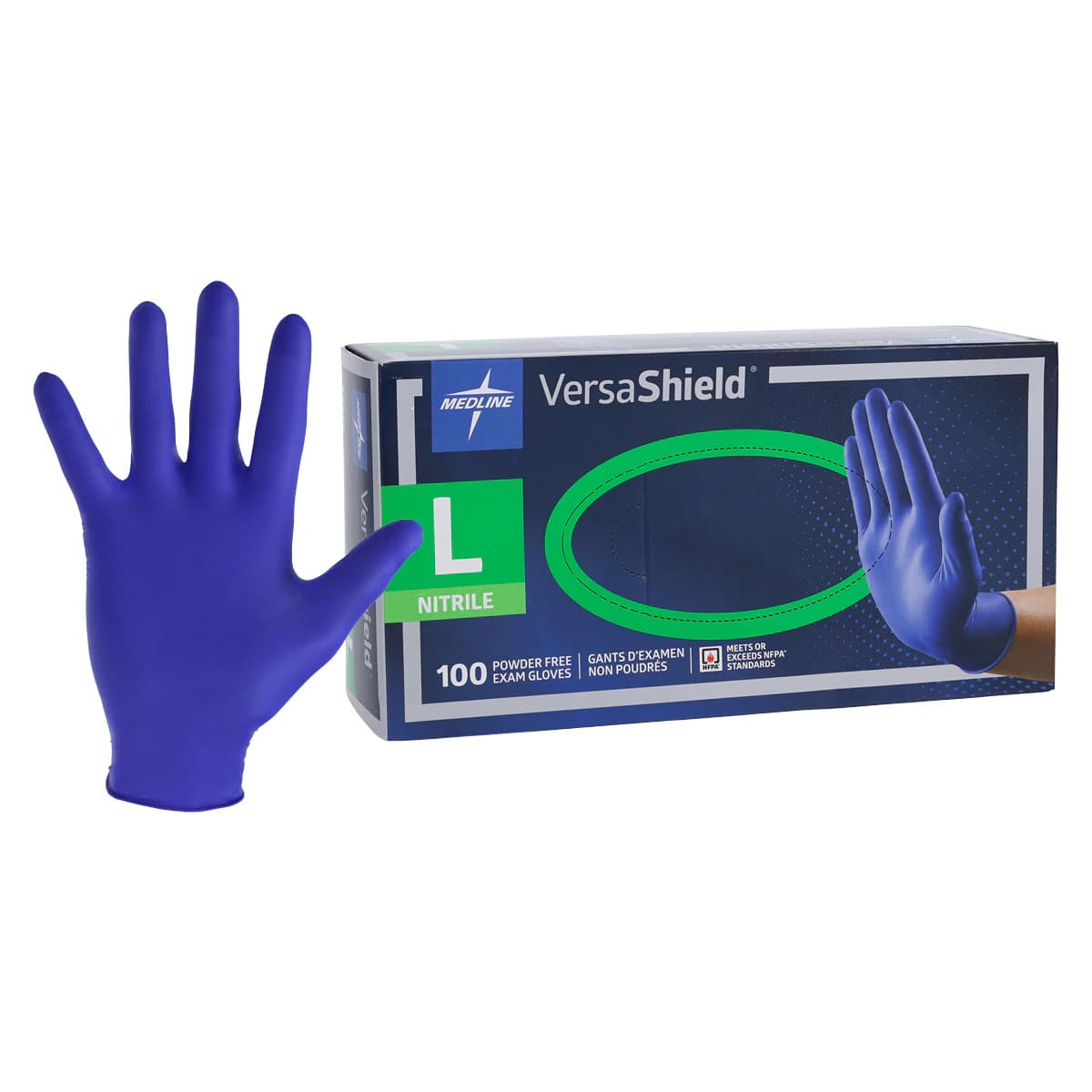 Medline Nitrile Exam Gloves, Powder Free, Non-Sterile, Large thumbnail 2
