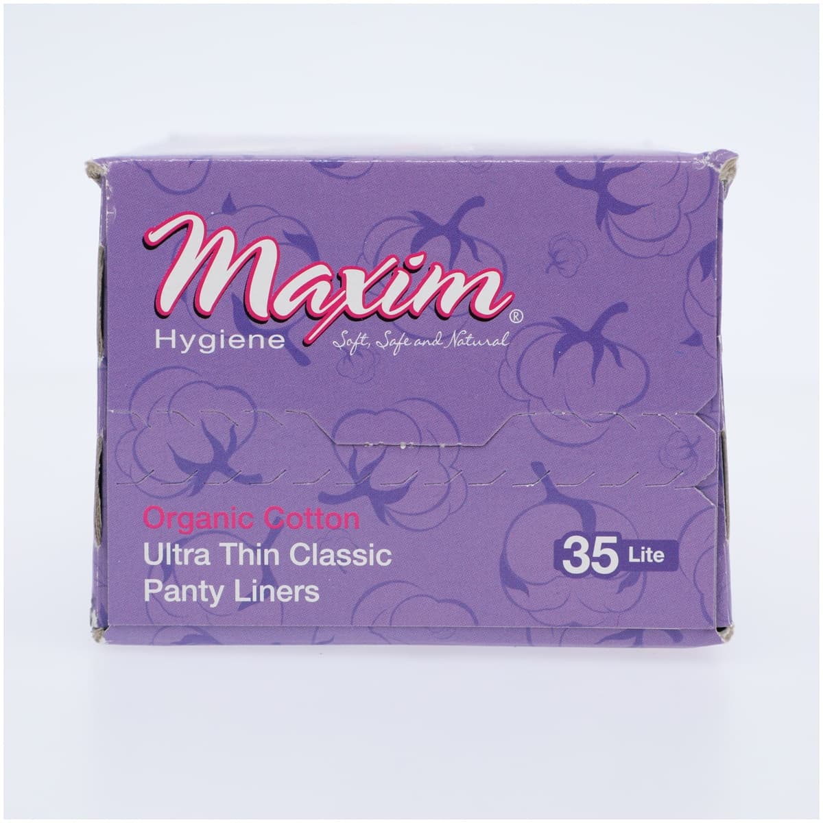 Maxim Hygiene Organic Cotton Classic Panty Liners, Ultra Thin, Light, White, Disposable, Fragrance Free, Hypoallergenic, 35/Carton thumbnail 2