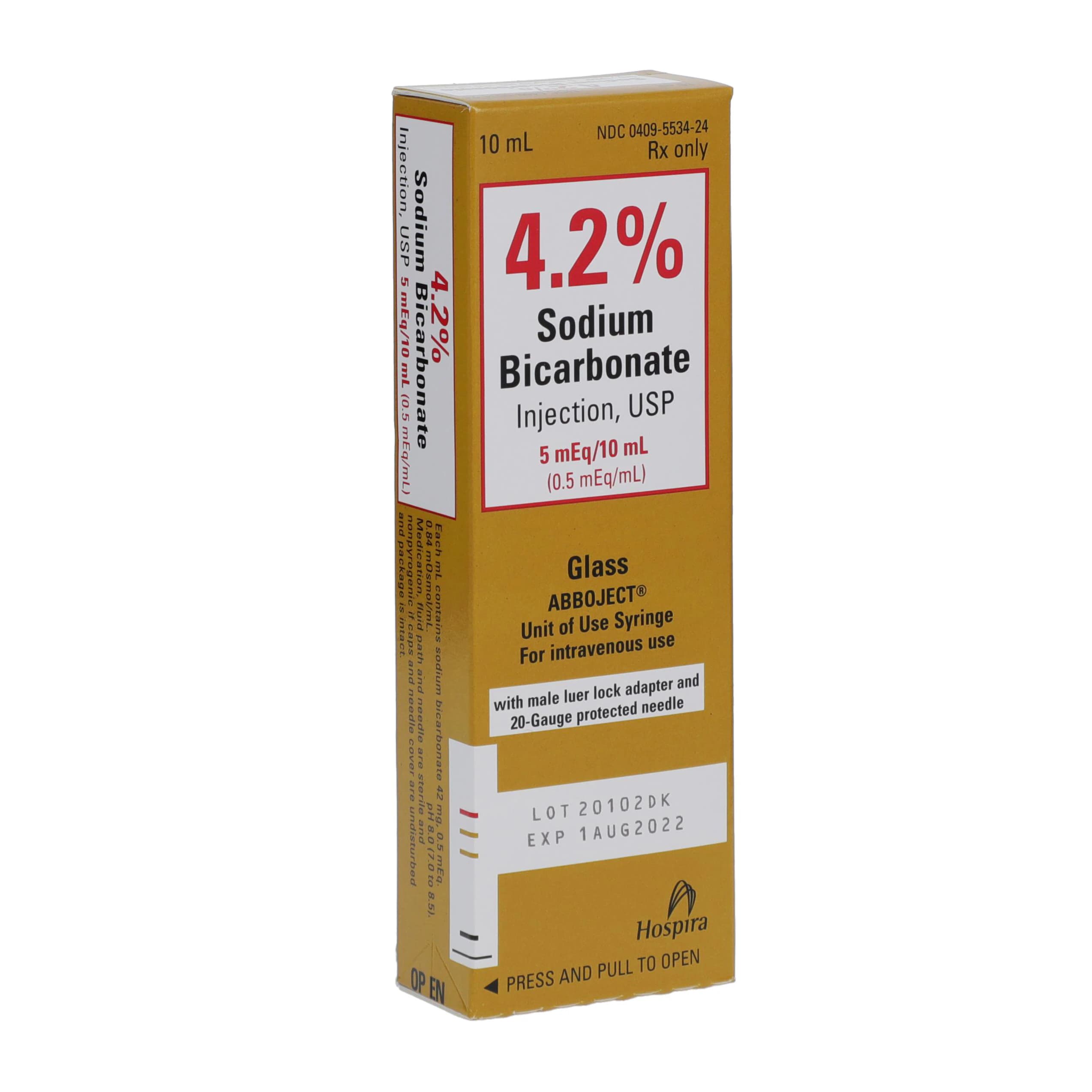 Sodium Bicarbonate Injection 4.2% Abboject Lifeshield Syringe, 10 mL Each - Sodium Bicarb Inj Abj LFS N-R - Image 1