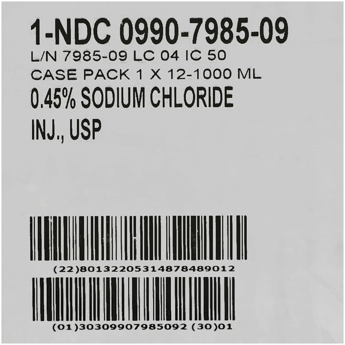 Sodium Chloride 0.45% Injectable Solution, 1000 mL Bag, DEHP-Free, 12/Case thumbnail 3