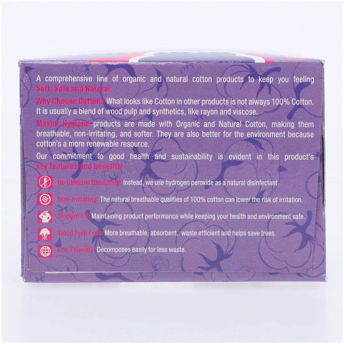 Maxim Hygiene Products Organic Cotton Panty Liners, Ultra Thin, Light Absorbency, Wrapped, White, Fragrance Free, 20/Box thumbnail 3