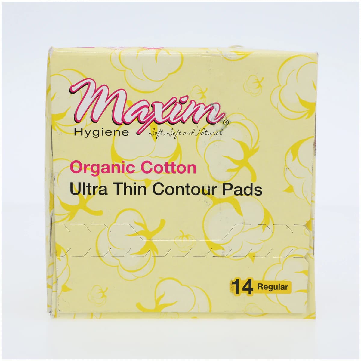 Maxim Hygiene Products Organic Cotton Contour Pads, Ultra Thin, Regular, White, Disposable, 14/Box thumbnail 3