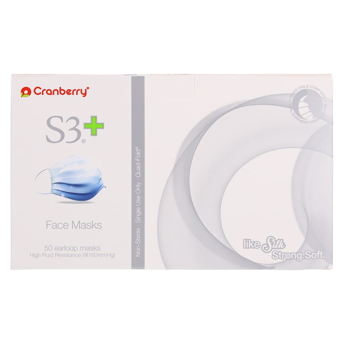 Cranberry S3+ ASTM Level 3 Earloop Procedure Face Mask, Blue, 50/Box, S3160B thumbnail 6
