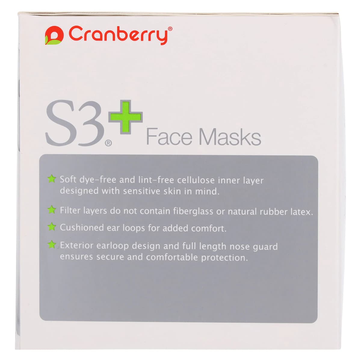 Cranberry S3+ Procedure Face Mask, ASTM Level 3, 3-Ply, Ear Loop, White, 50/Box, S3160W thumbnail 7
