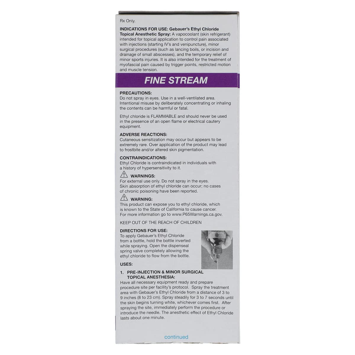 Gebauer Ethyl Chloride Topical Spray, Fine Stream, 3.9 oz Bottle, 4/Package thumbnail 6