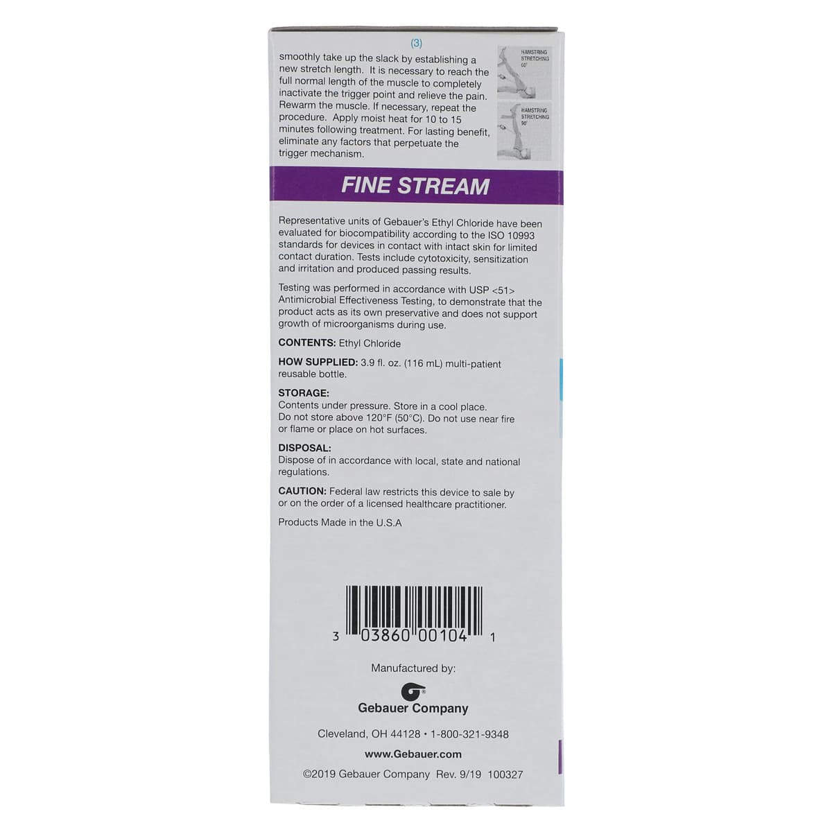 Gebauer Ethyl Chloride Topical Spray, Fine Stream, 3.9 oz Bottle thumbnail 8