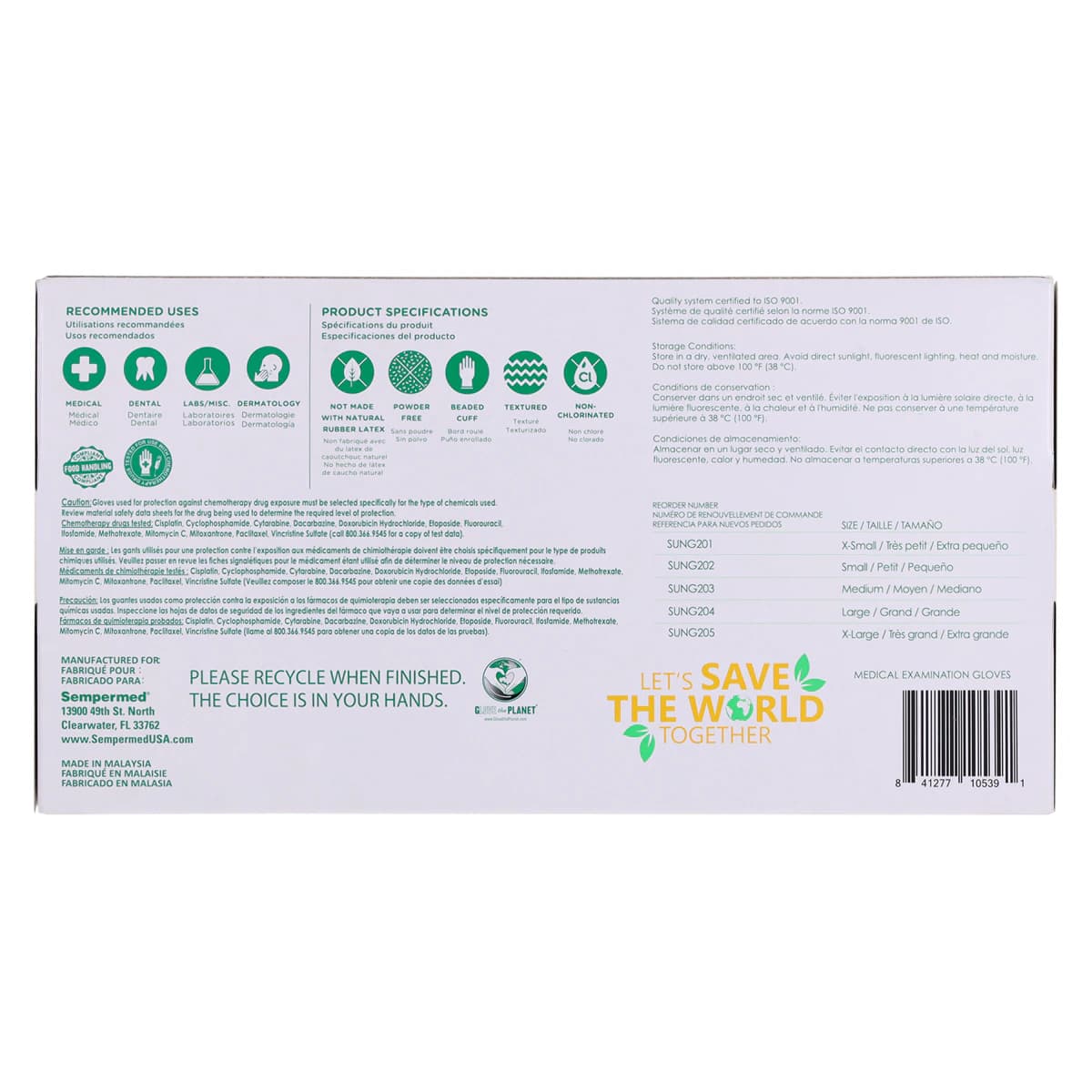 SemperSure Green Powder Free Nitrile Exam Gloves, X-Small, Green, 200/Box thumbnail 9