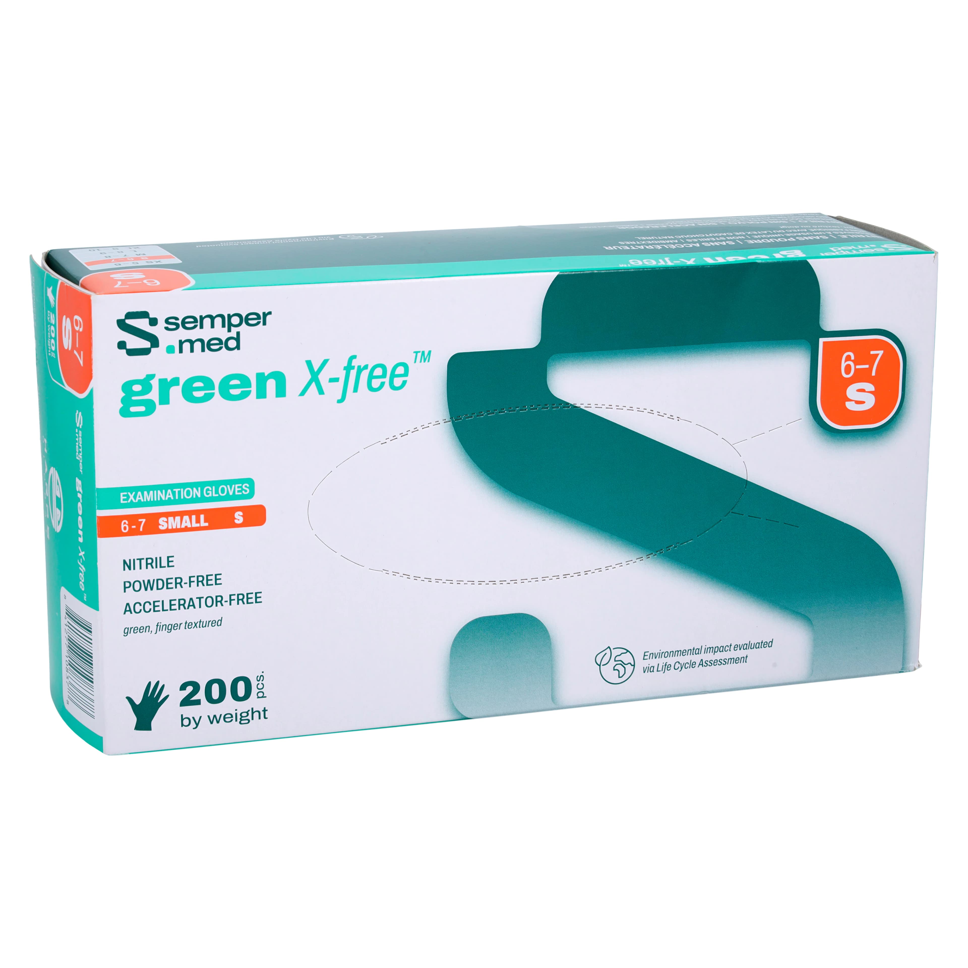 SemperSure Green Nitrile Exam Gloves, Powder Free, Non-Sterile, Small, Green, 200/Box thumbnail 5