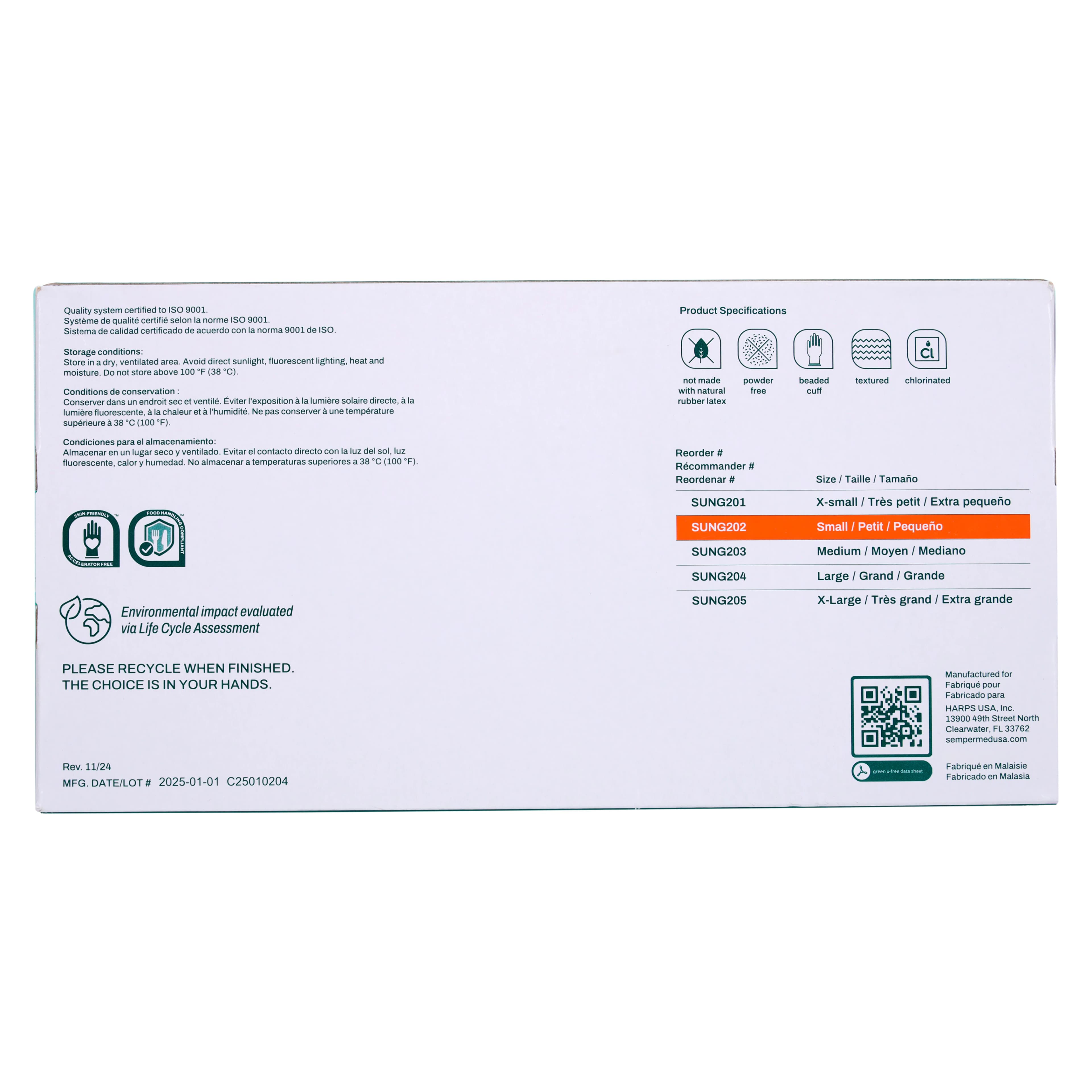 SemperSure Green Nitrile Exam Gloves, Powder Free, Non-Sterile, Small, Green, 200/Box thumbnail 6