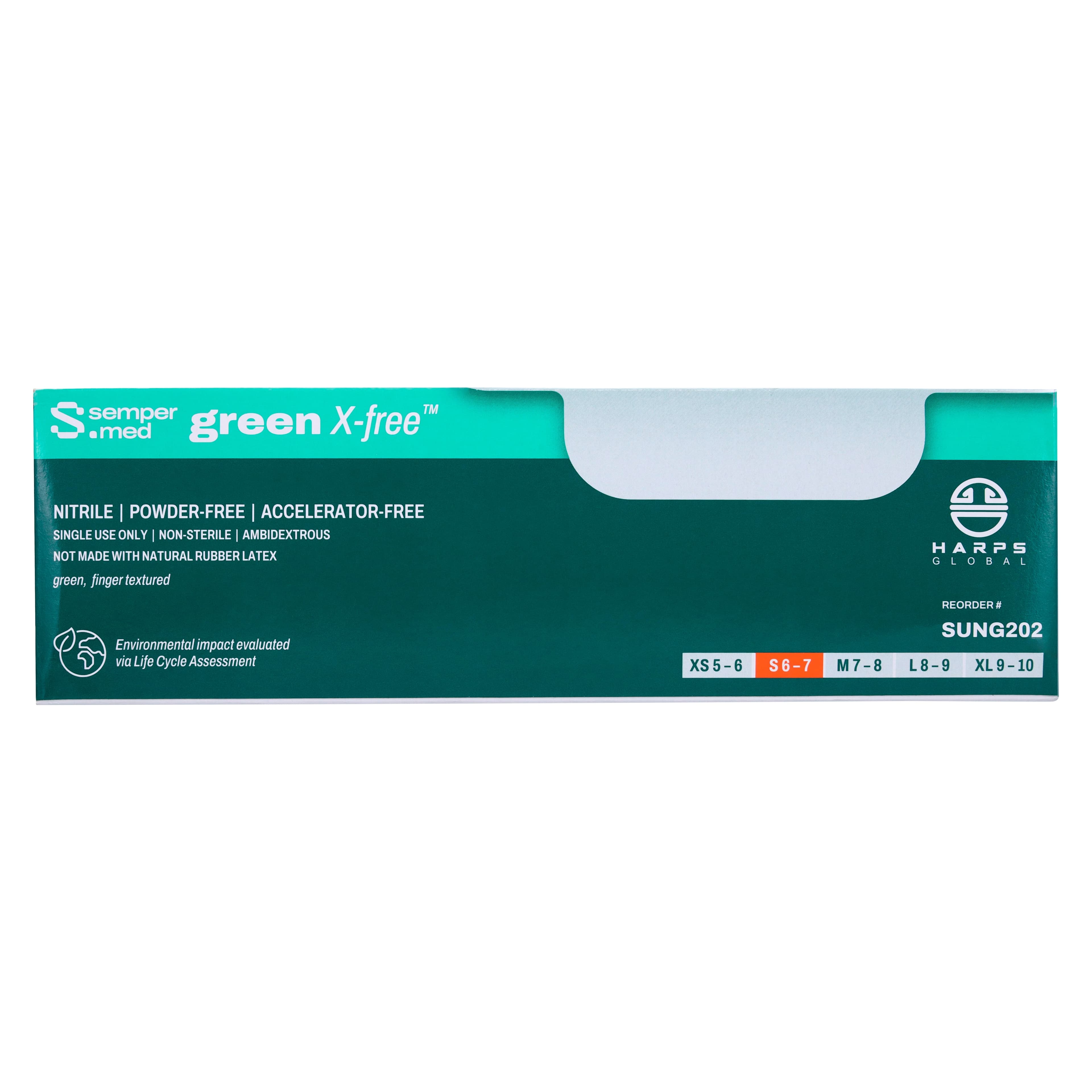 SemperSure Green Nitrile Exam Gloves, Powder Free, Non-Sterile, Small, Green, 200/Box thumbnail 7