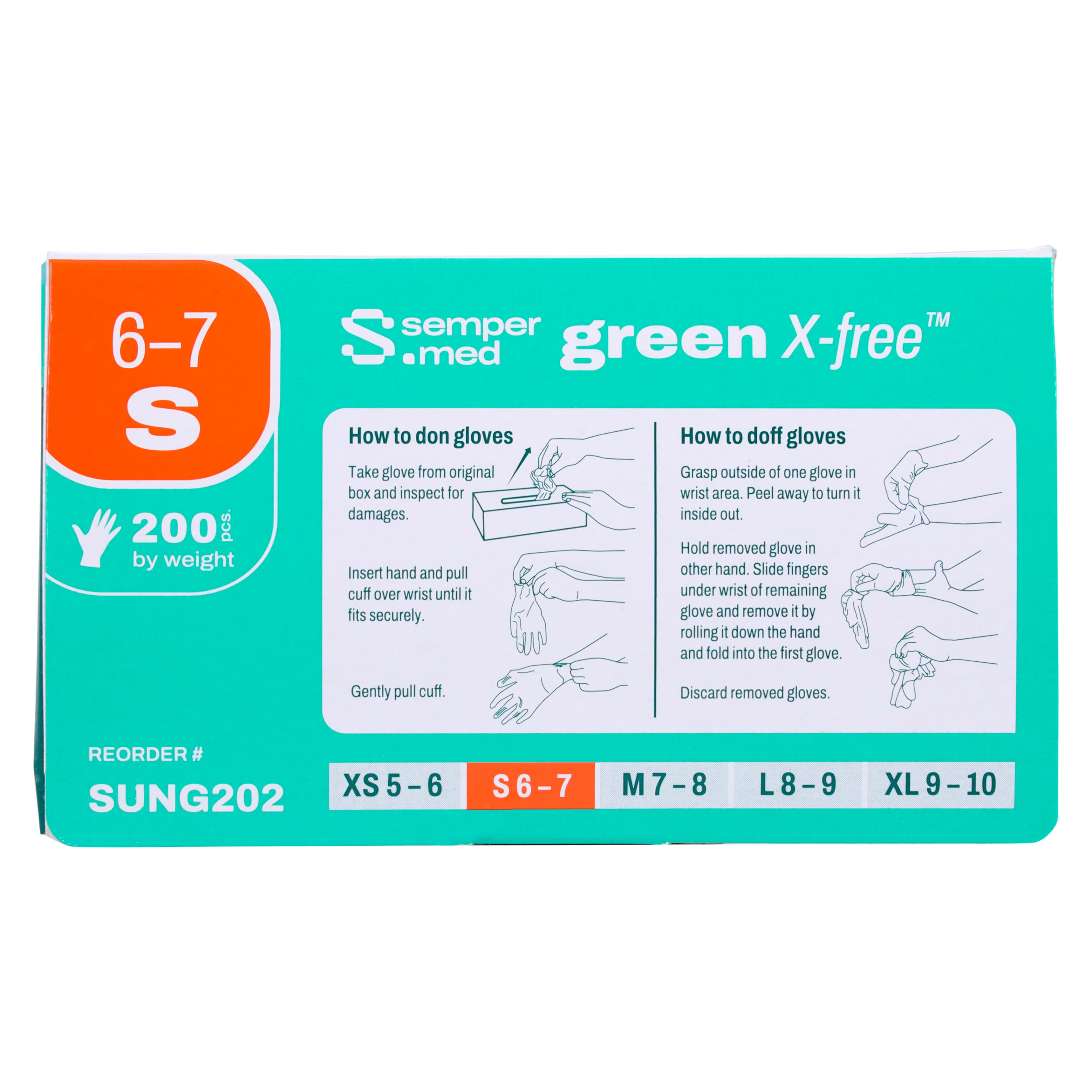 SemperSure Green Nitrile Exam Gloves, Powder Free, Non-Sterile, Small, Green, 200/Box thumbnail 8