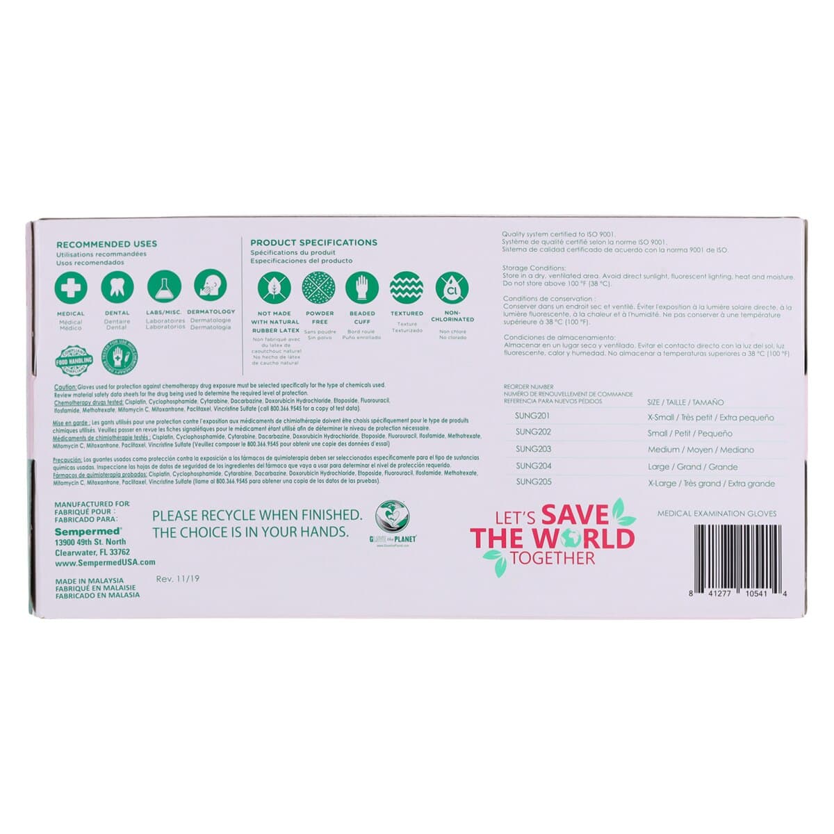 Sempermed Sempersure Green Powder Free Nitrile Exam Gloves, Medium, Textured, 200/Box, SUNG203 thumbnail 9